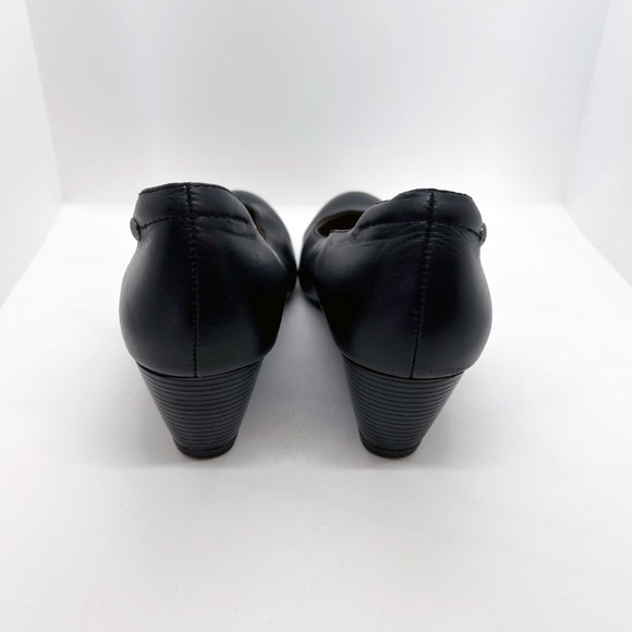 Hush Puppies Women's Leather Black Wedge Heel Pumps, Size 9 - Picture 3 of 7